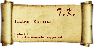 Tauber Karina névjegykártya